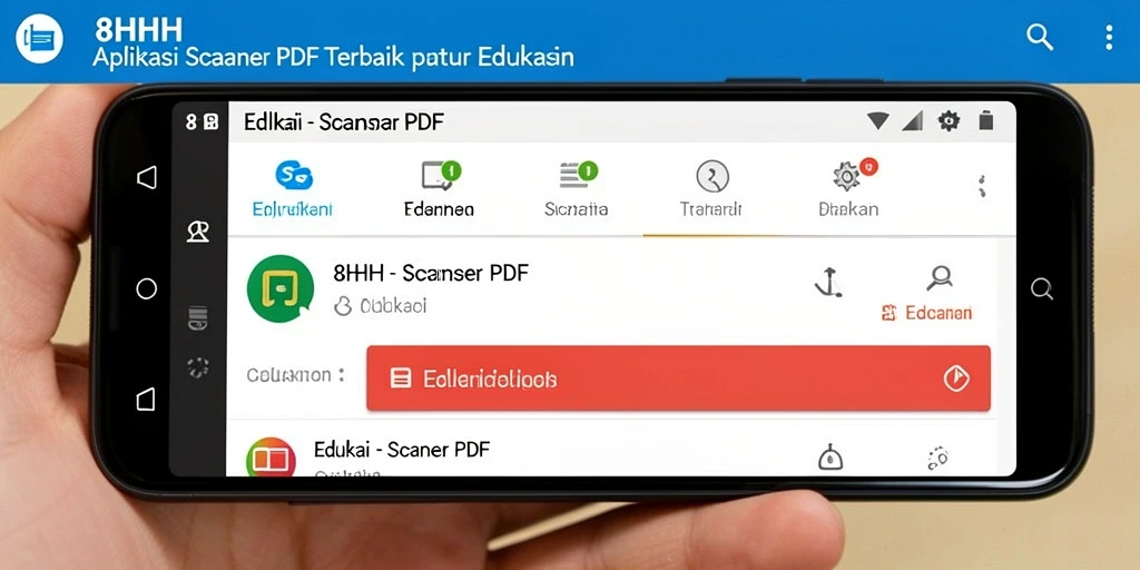 Tampilan antarmuka aplikasi 8HHH yang efektif untuk pemindaian PDF.