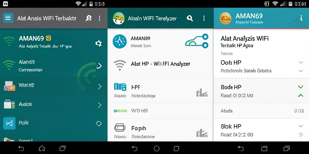 Tampilan antarmuka AMAN69 yang memperlihatkan analisis jaringan WiFi.