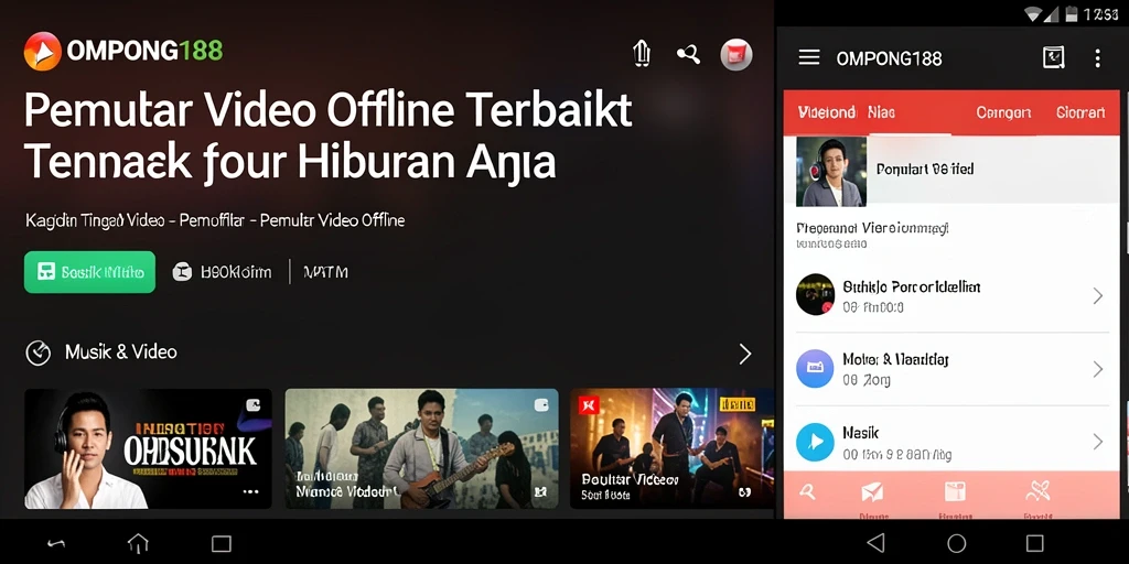 Tampilan antarmuka OMPONG188 dengan fungsi Pemutar Video Offline yang menarik.
